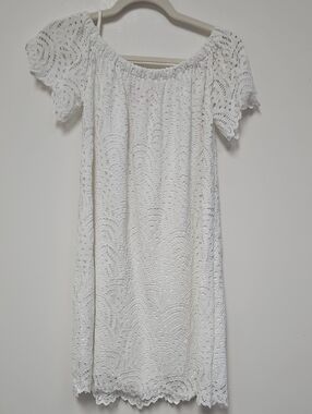 Lilly Pulitzer White Eyelet Off-Shoulder Mini